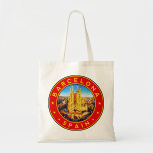 Barcelona, Spain, circle, red Tote Bag