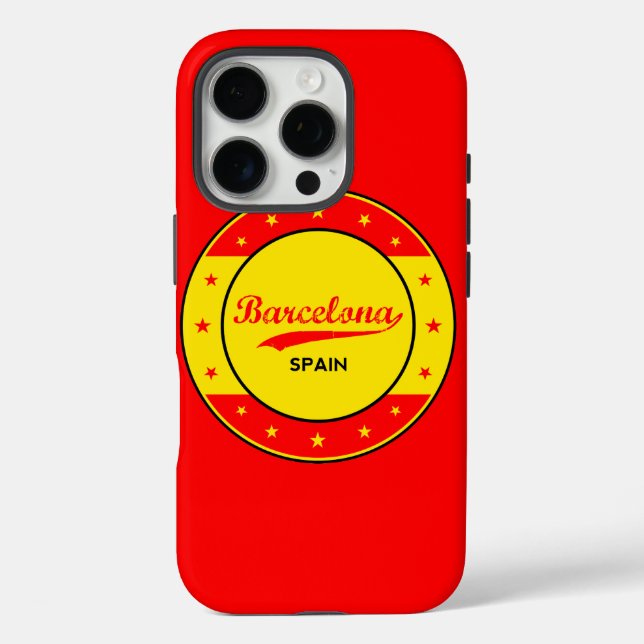 Barcelona, Spain, circle with flag colours Case-Mate iPhone Case (Back)