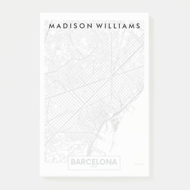 Barcelona, Spain | City Map Post-it Notes (Front)