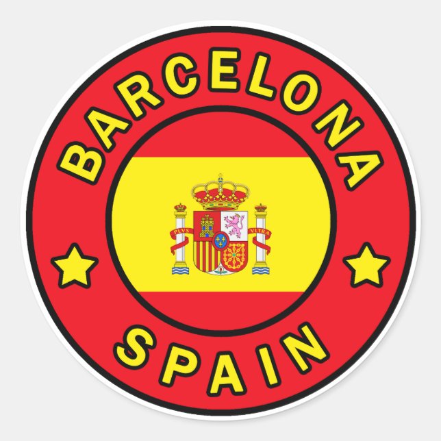 Barcelona Spain Classic Round Sticker (Front)