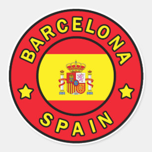 Barcelona Spain Classic Round Sticker