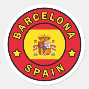 Barcelona Spain Classic Round Sticker