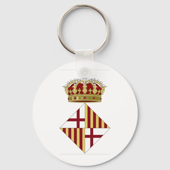 Barcelona (Spain) Coat of Arms Key Ring (Front)