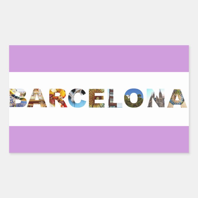 Barcelona Spain Colourful Architecture Photo Rectangular Sticker (Front)