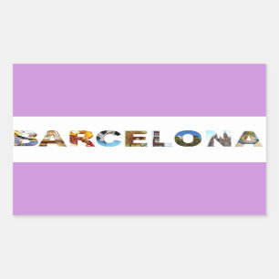 Barcelona Spain Colourful Architecture Photo Rectangular Sticker