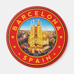 Barcelona, Spain, Espana, poster, sticker, tshirt Magnet