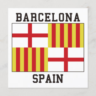 Barcelona, Spain Flag Invitation