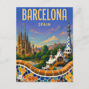 Barcelona Spain Gaudi Architecture Mediterranean Postcard