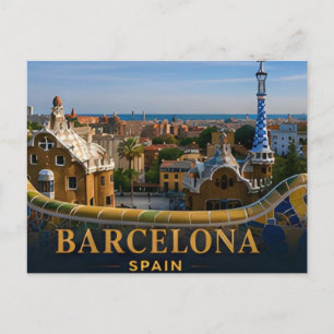 Barcelona Spain Iconic European Travel Destination Postcard