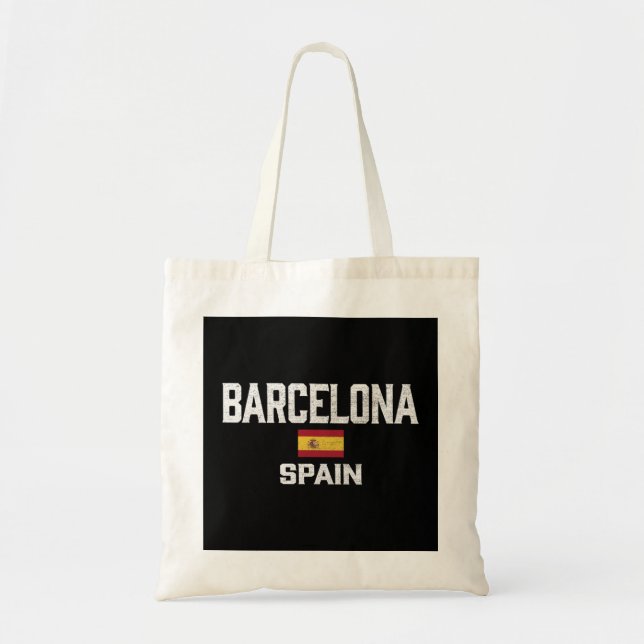 Barcelona Spain Jersey Barcelona Espana Vintage So Tote Bag (Front)