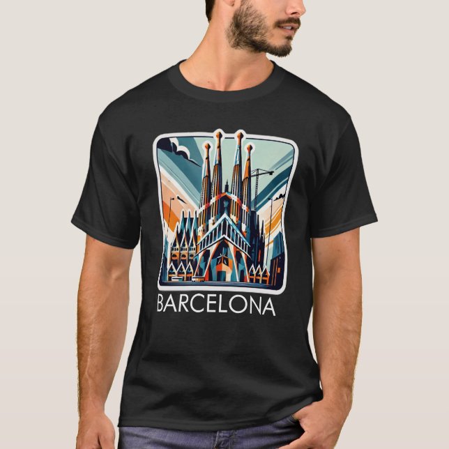 Barcelona Spain La Sagrada Familia  T-Shirt (Front)