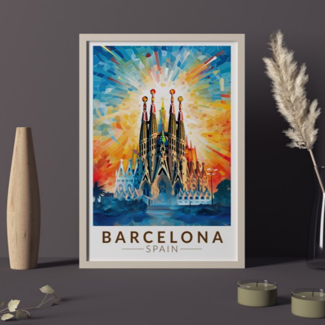 Barcelona Spain La Sagrada Familia Travel Art Poster (Creator Uploaded)