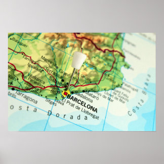 Barcelona, Spain Map Poster