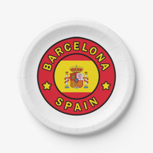Barcelona Spain Paper Plate