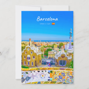 Barcelona, Spain - Park Guell Gaudi Mosaic