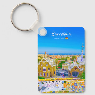 Barcelona, Spain - Park Guell Gaudi Mosaic Classic Key Ring