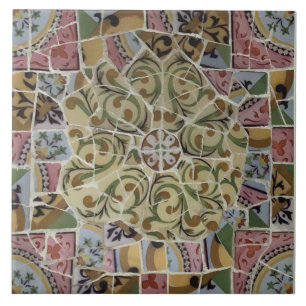 Barcelona Spain, Park Güell, Mosaic Tile