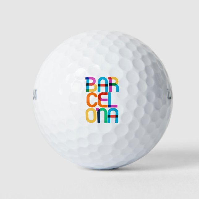 Barcelona Spain Pop Art Letters Golf Balls (Front)