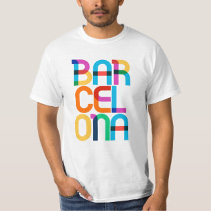 Barcelona Spain Pop Art Letters T-Shirt