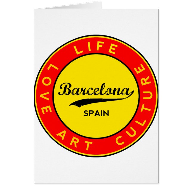 Barcelona, Spain, red circle, art (Front)
