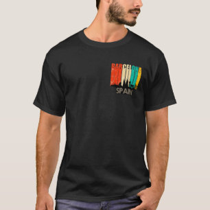 Barcelona Spain Skyline Art T-Shirt