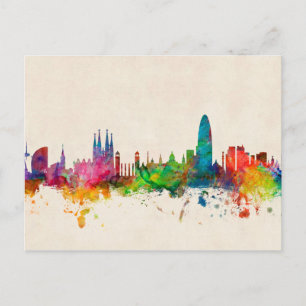 Barcelona Spain Skyline Postcard