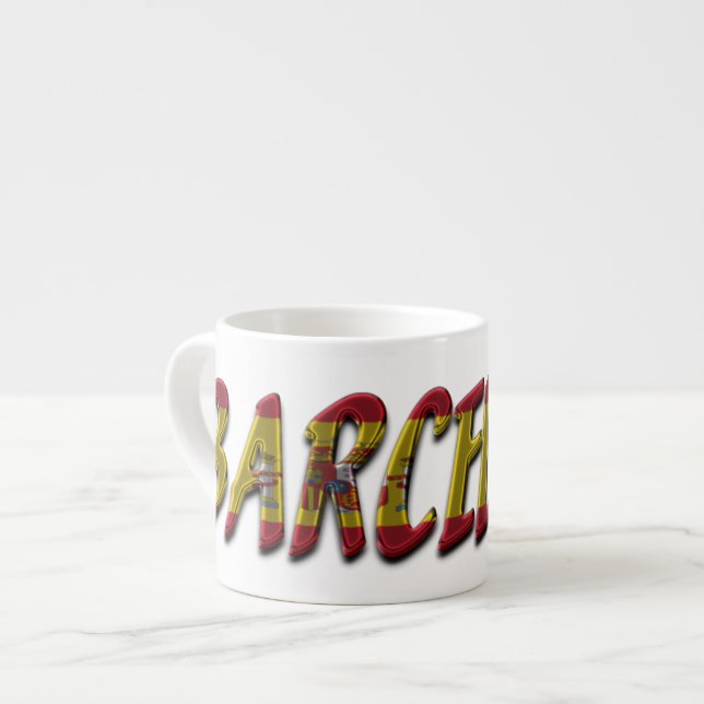Barcelona Spain Spanish Flag Colours Typography Espresso Cup (Front Left)