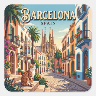 Barcelona, Spain Square Sticker