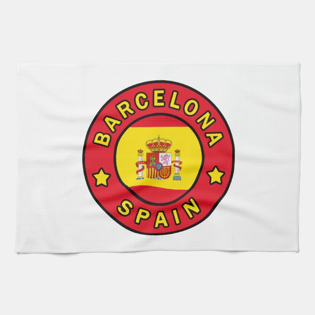 Barcelona Spain Tea Towel (Horizontal)