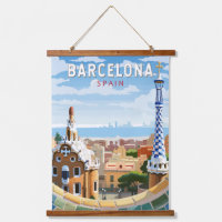 Barcelona Spain Travel Art Vintage