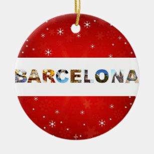 Barcelona Spain Travel Photos Christmas Ceramic Ornament