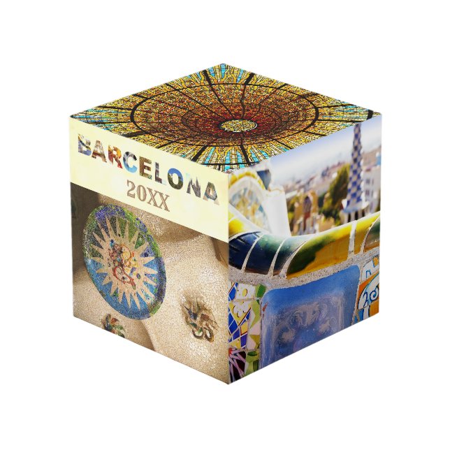 Barcelona Spain Vacation Trip Travel Photos Cube (Front Angled)