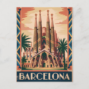 Barcelona Spain vintage Postcard