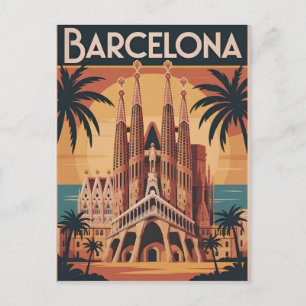 Barcelona Spain vintage Postcard