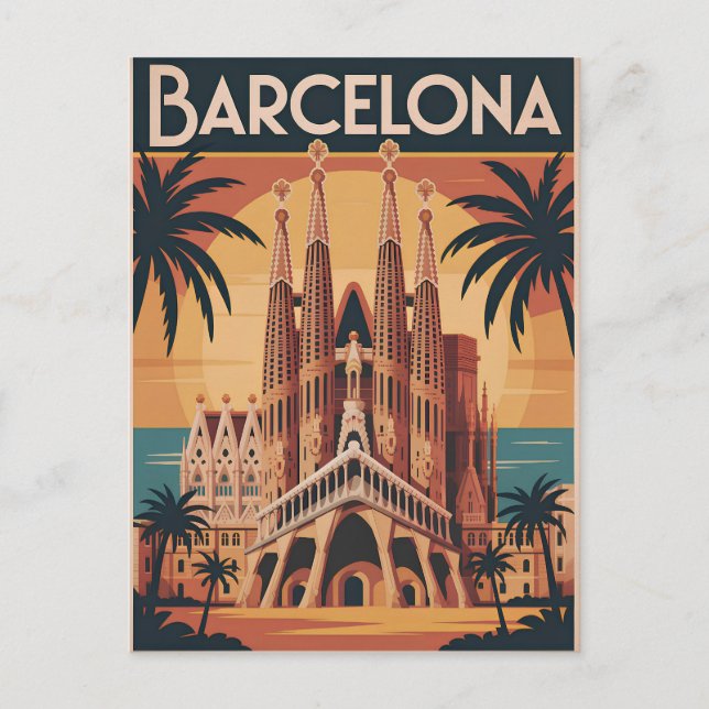 Barcelona Spain vintage Postcard (Front)