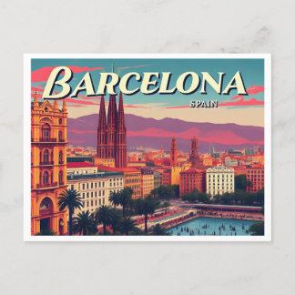 BARCELONA SPAIN VINTAGE POSTCARD
