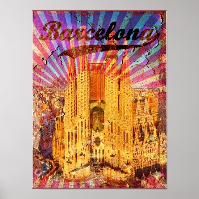 Barcelona, Spain, Vintage poster (Front)