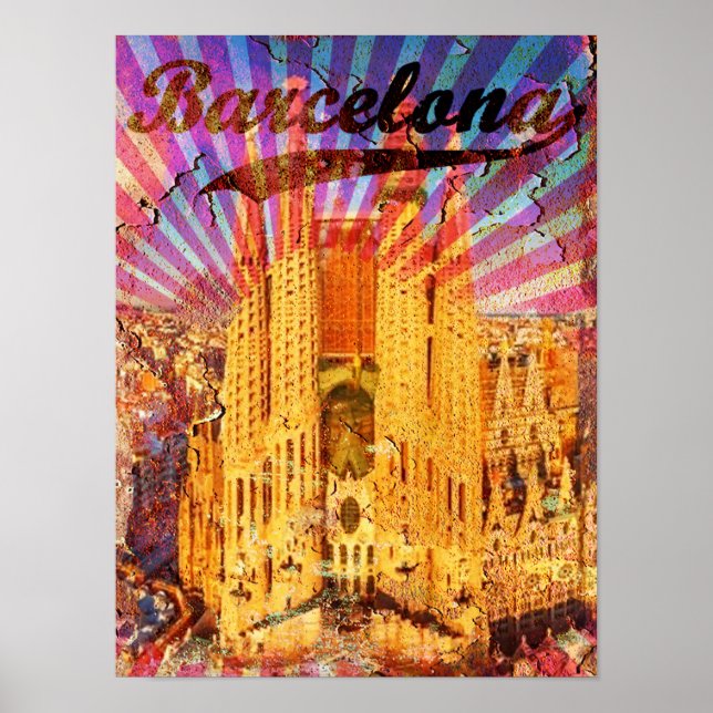 Barcelona, Spain, Vintage poster (Front)