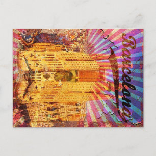 Barcelona, Spain, Vintage poster Postcard