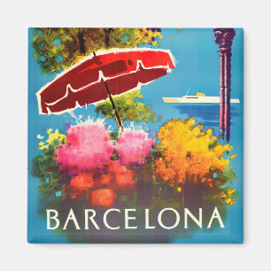 Barcelona Spain vintage travel Magnet