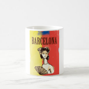 Barcelona Spain vintage travel poster Coffee Mug