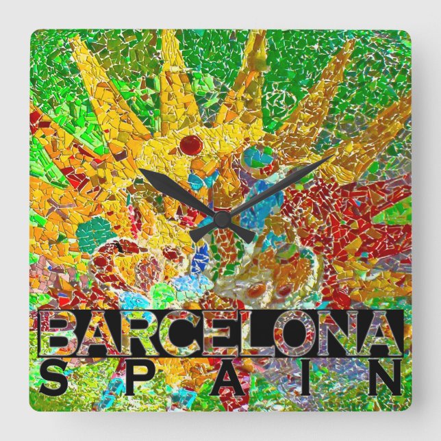 Barcelona Square Wall Clock (Front)