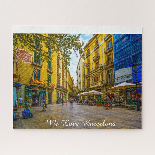 Barcelona Street Scene Jigsaw Puzzle (Horizontal)