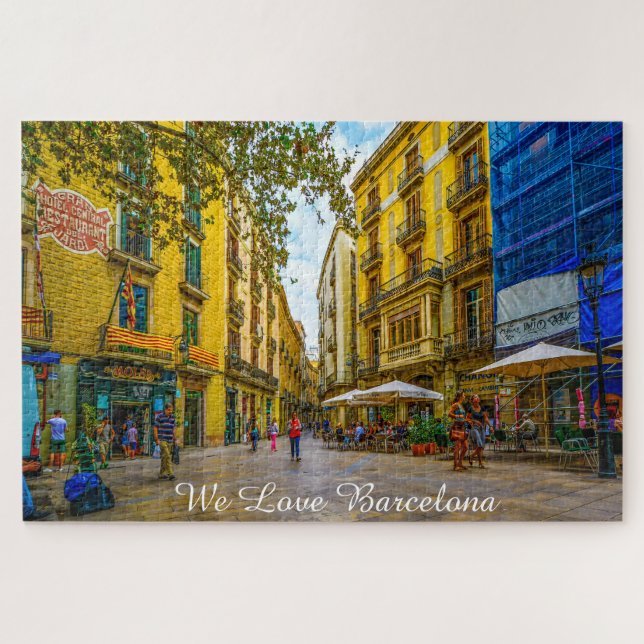 Barcelona Street Scene. Jigsaw Puzzle (Horizontal)