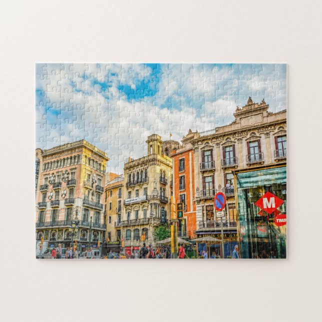 Barcelona Street Scene. Jigsaw Puzzle (Horizontal)