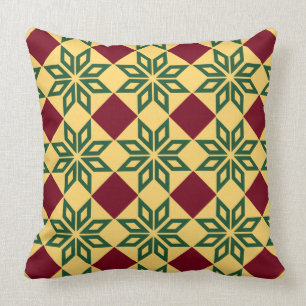 Barcelona tile green star on yellow cushion