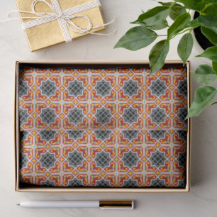 Barcelona tile red octagonal pattern tissue paper