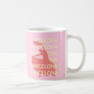 Barcelona Travel Art, Pink, Pastel Coffee Mug