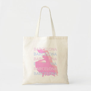 Barcelona Travel Art, Spain, Pastel, Pink Tote Bag