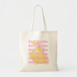 Barcelona Travel Art, Spain, Travel Art, Pink Tote Bag